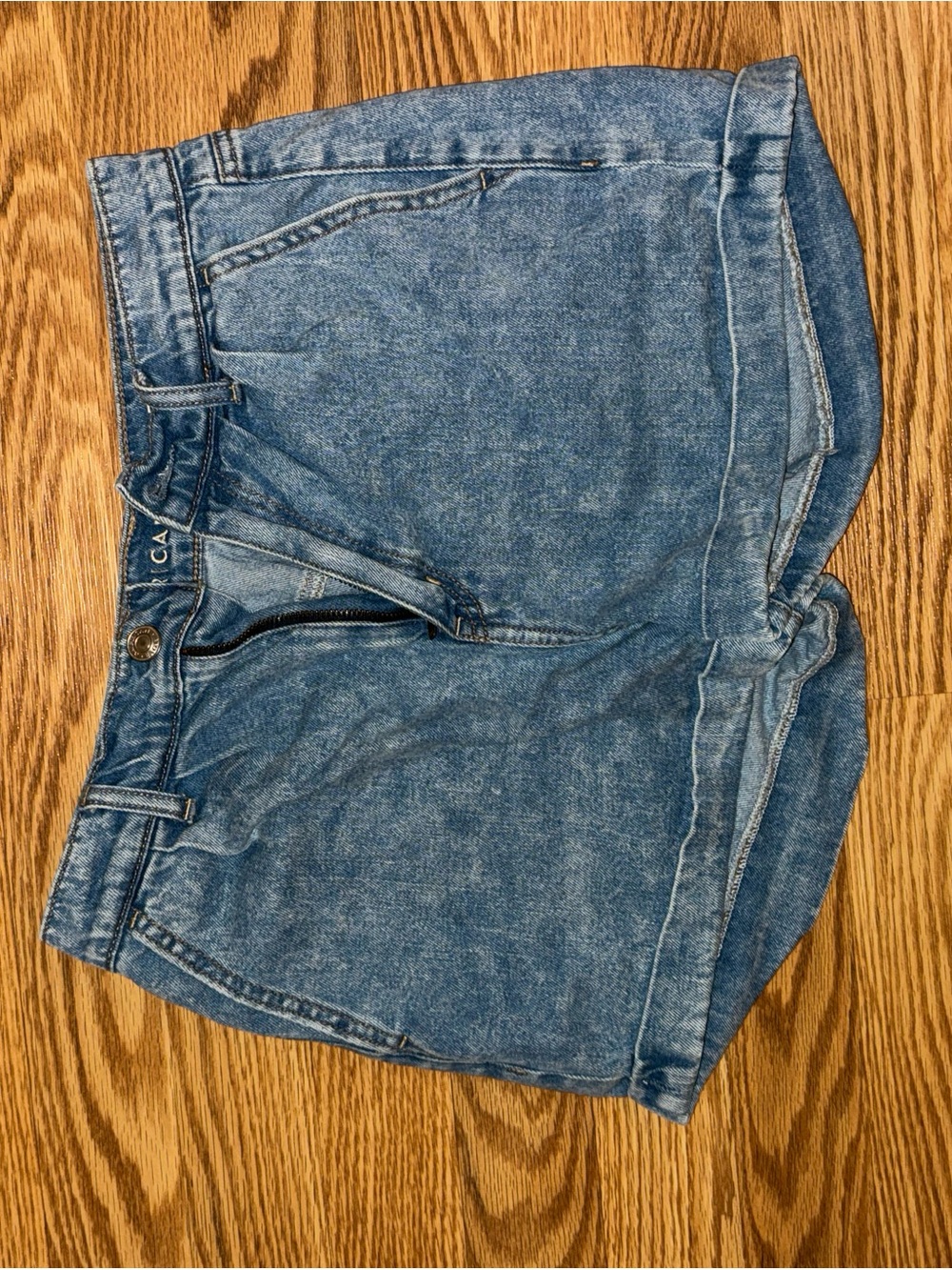 American Eagle Outfitters Light Blue High-Rise Jean Shorts